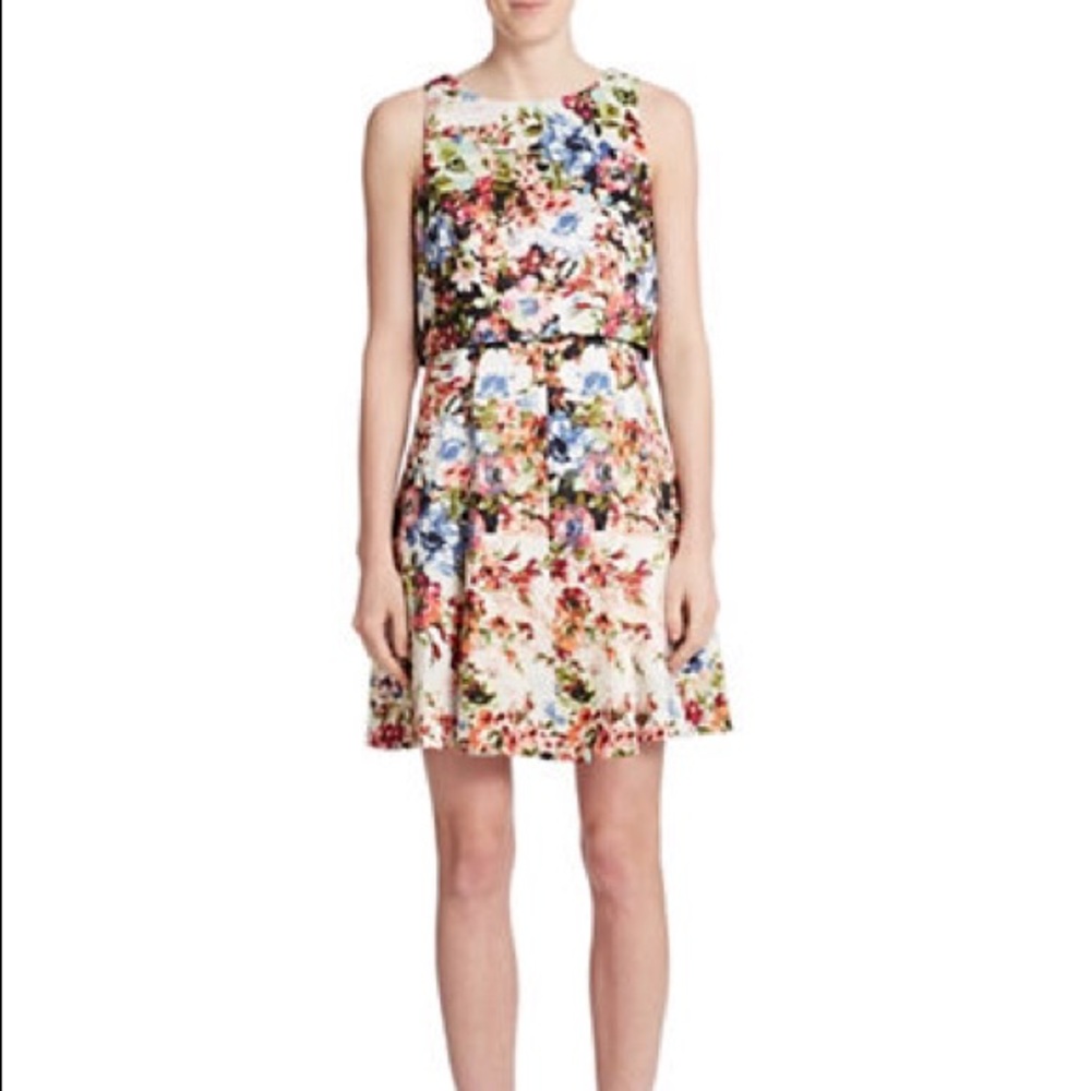Split back floral popover dress